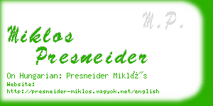 miklos presneider business card